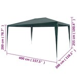 vidaXL Tente de réception 3x4 m PE Vert
