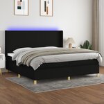 vidaXL Sommier à lattes de lit matelas et LED Noir 200x200 cm Tissu