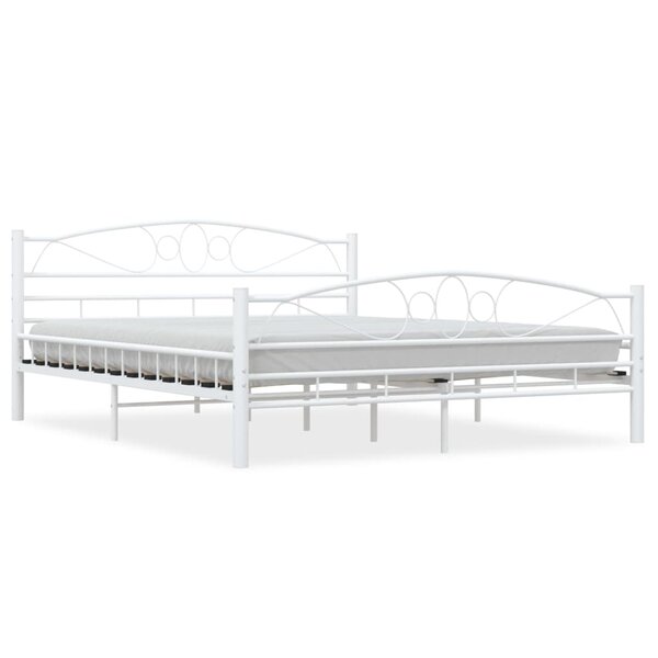 vidaXL Cadre de lit et tête de lit sans matelas blanc 160x200 cm métal