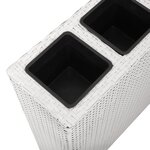 vidaXL Lits surélevés de jardin et 4 pots 2 Pièces Résine tressée Blanc