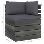 vidaXL Canapé d'angle palette de jardin avec coussins Bois de pin