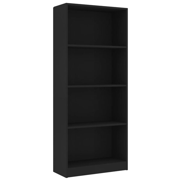 vidaXL Bibliothèque à 4 niveaux Noir 60x24x142 cm Bois d’ingénierie