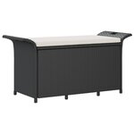 vidaXL Banc de jardin avec coussin noir 116x46x57 cm résine tressée