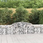 vidaXL Panier de gabions arqué 300x30x60/80 cm Fer galvanisé