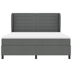 Lit à ressorts vidaXL avec matelas gris foncé 180x200 cm en tissu