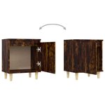 vidaXL Table de chevet avec pieds en bois Chêne fumé 40x30x50 cm