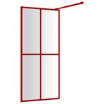 vidaXL Paroi de douche avec verre ESG transparent rouge 80x195 cm