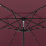 vidaXL Parasol de jardin avec lumières LED mât en métal rouge bordeaux