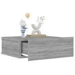 vidaXL Table de chevet flottante Sonoma gris 40x30x15 cm