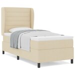 Lit Box Spring vidaXL avec Matelas en Crème  100x200 cm  Tissu