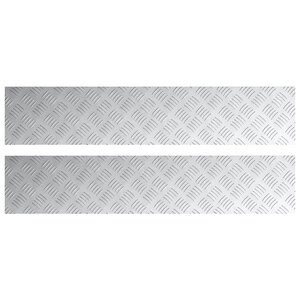 vidaXL Plaques en Aluminium à Carreaux 2 Pièces Antidérapant 100x20 cm