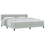 Lit à ressort Box avec matelas Gris clair 200x200 cm Velours