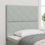 vidaXL Tête de Lit Motif Blocs de Diamant Gris Clair 100 cm Velours