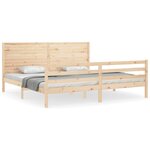 vidaXL Cadre de lit avec tête de lit 200x200 cm bois massif