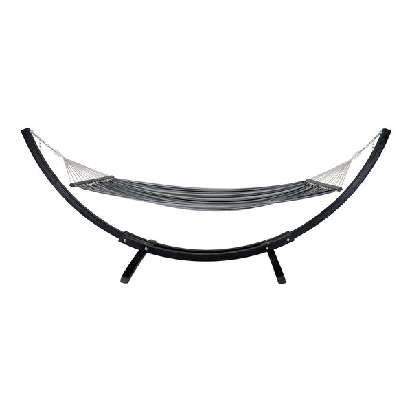 Hamac sur support en bois noir/gris/blanc