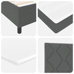 Lit Box Spring vidaXL avec Matelas en Gris Foncé  80x200 cm  Tissu
