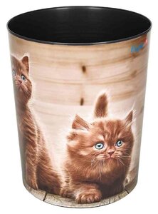 Corbeille à papier PP 13 Litres Chats Fouineurs LÄUFER