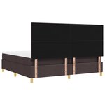 vidaXL Lit ressort Brun foncé 200x200 cm Tissu