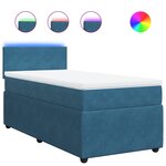 vidaXL Sommier à lattes de lit avec matelas bleu 90x200 cm velours