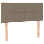 vidaXL Sommier à lattes de lit avec matelas LED Taupe 90x190 cm Tissu