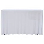 vidaXL Nappes élastiques de table avec jupon 2 Pièces 243x76x74cm Blanc