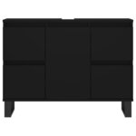 vidaXL Armoire de salle de bain noir 80x33x60 cm bois d'ingénierie