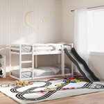 vidaXL Lit superposé avec toboggan/échelle blanc 90x190 cm pin massif