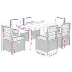 vidaXL Ensemble à manger de jardin et coussins 7 Pièces beige poly rotin