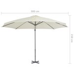 vidaXL Parasol de jardin avec base portable sable