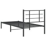 vidaXL Cadre de lit métal sans matelas avec tête de lit noir 90x190 cm