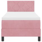 vidaXL Lit à ressort avec matelas et LED Rose 80x200 cm Velours