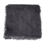 Coussin de siège en peau d'agneau artificielle grise 40 x 40 cm