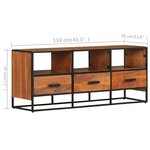 vidaXL Meuble TV 110x30x45 cm Bois d'acacia massif