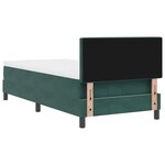 Lit à ressort vidaXL avec matelas Vert foncé 100x200 cm Velours