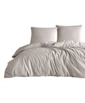 Parure de lit beige unie 140 x 200 cm
