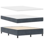 Lit Box Spring avec Matelas VidaXL Gris Foncé 140x200 cm Velours