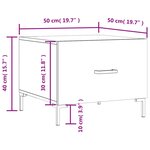 vidaXL Tables basses 2 Pièces chêne marron 50x50x40 cm bois d'ingénierie
