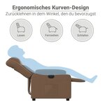 vidaXL Fauteuil inclinable électrique Marron Tissu