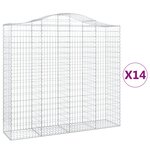 vidaXL Paniers à gabions arqués 14 Pièces 200x50x180/200 cm Fer galvanisé