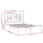 vidaXL Cadre de lit Blanc Bois massif 140x190 cm