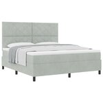 Lit Box Spring vidaXL avec Matelas Gris Clair Super King Velours