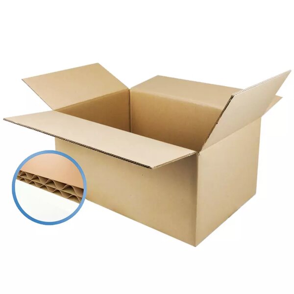 Caisses carton – (15) Double cannelure brun 60x60x25 cm – Bulteau Systems