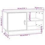 vidaXL Meuble TV Marron miel 70x34x40 cm Bois de pin massif