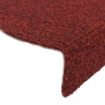 vidaXL Tapis autoadhésifs de marches 5 Pièces Rouge 65x21x4 cm Aiguilleté