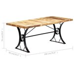 vidaXL Table de salle à manger 180x90x76 cm Bois de manguier massif