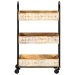 vidaXL Chariot de cuisine à 3 niveaux 46x30x76 cm Bois de manguier