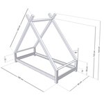 Lit tipi enfant TAHUKA 90 x 180 vert sauge