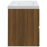 vidaXL Meuble lavabo avec bassin intégré Chêne brun Bois d'ingénierie