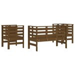 vidaXL Salon de jardin 3 Pièces marron miel bois de pin massif