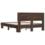 vidaXL Cadre de lit chêne marron 140x190 cm bois d'ingénierie et métal